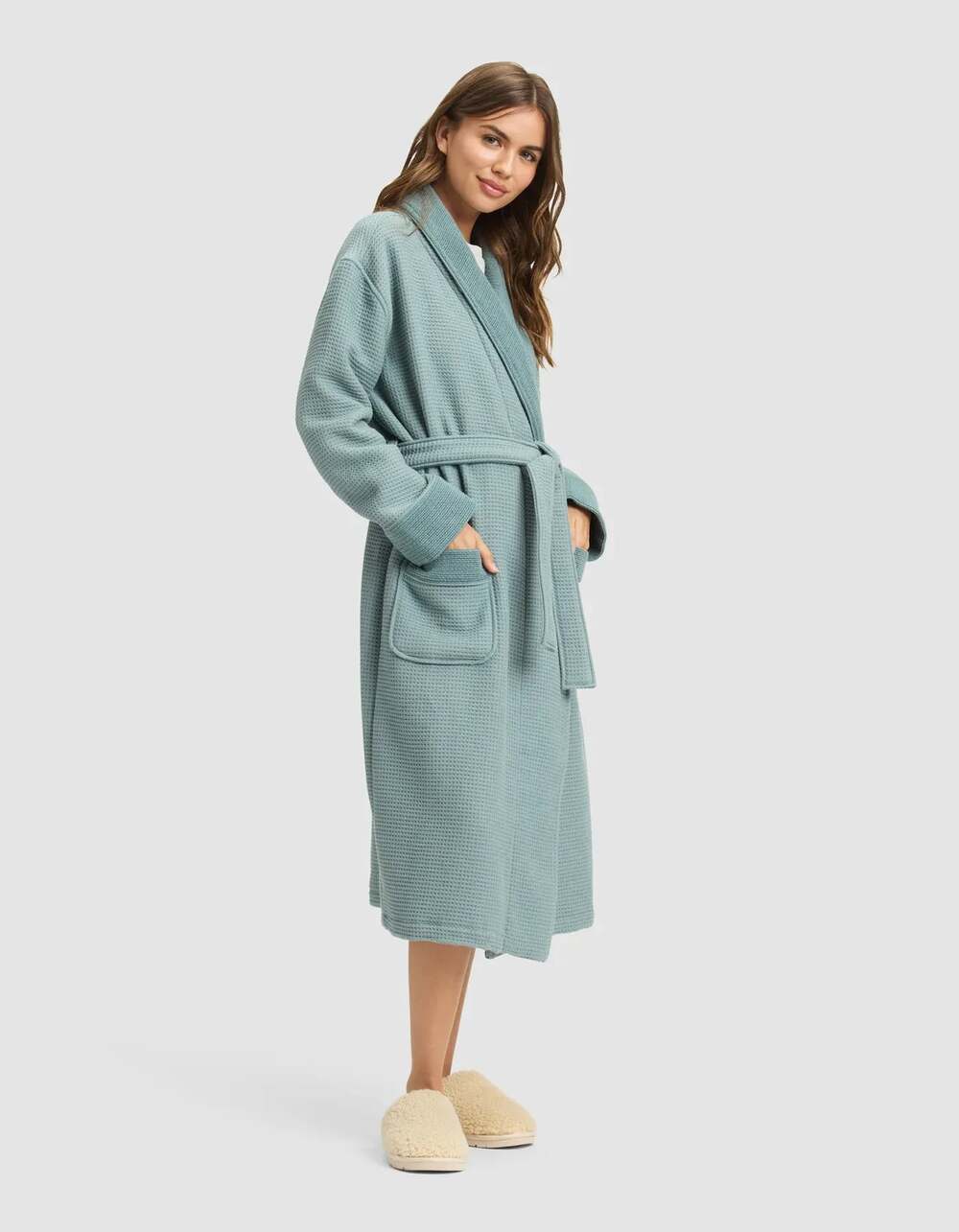 COZY EARTH Waffle Bath Robe Brook Size XXL